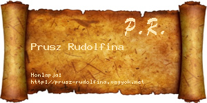 Prusz Rudolfina névjegykártya